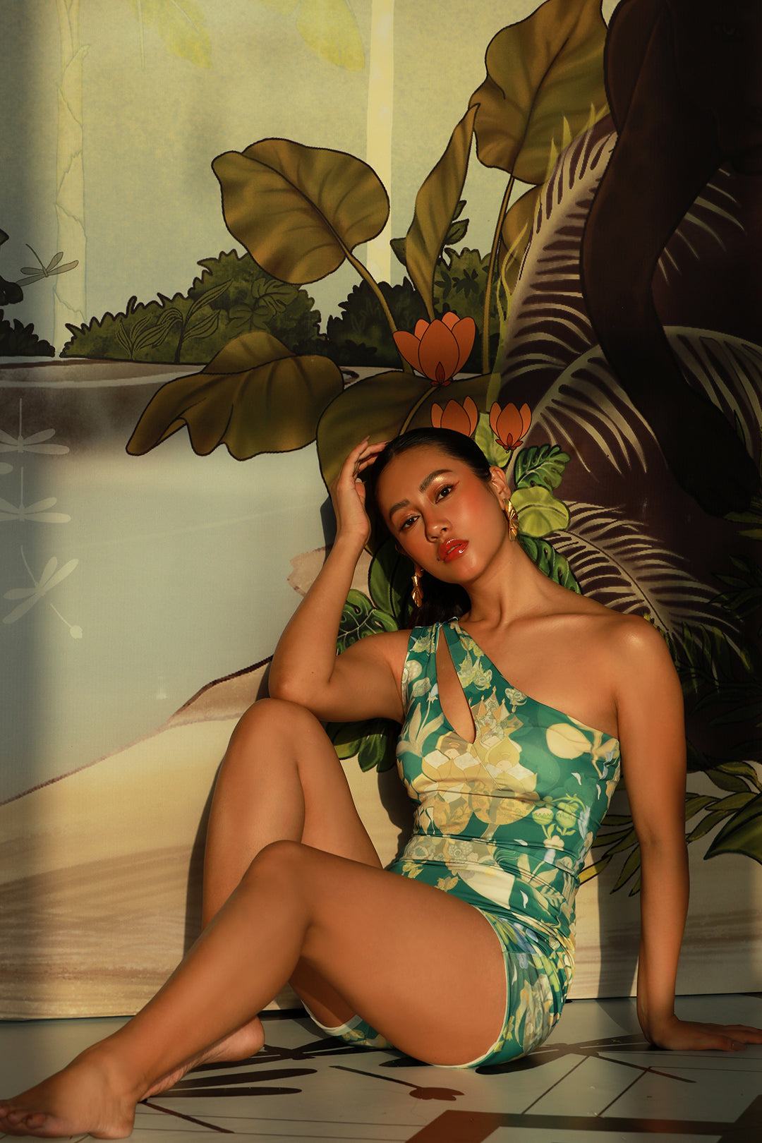 FOREST MONTAGE CUT OUT SWIMSUIT