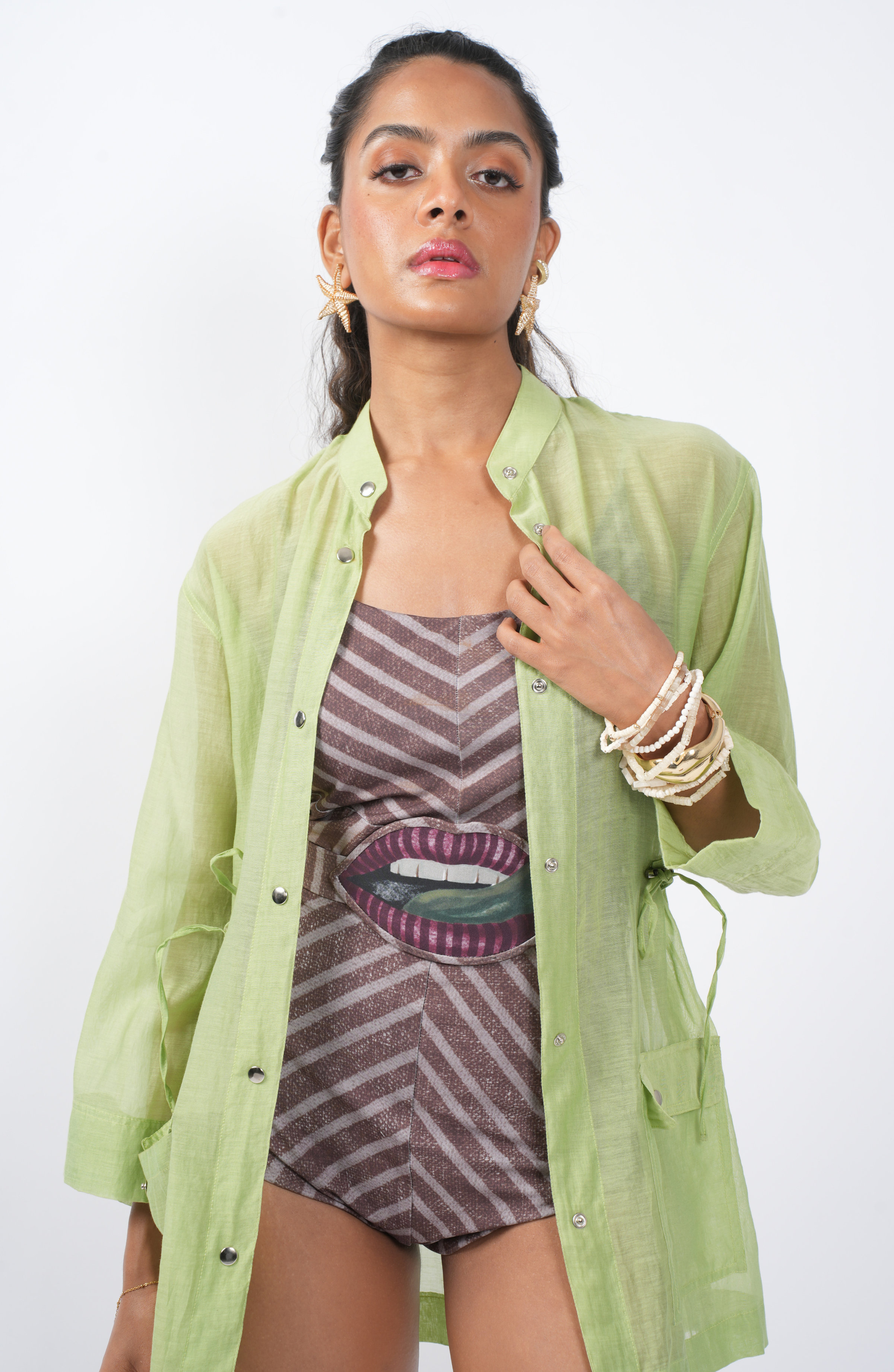 POOL TOP SHIRT — Sheer Artistry in Chanderi