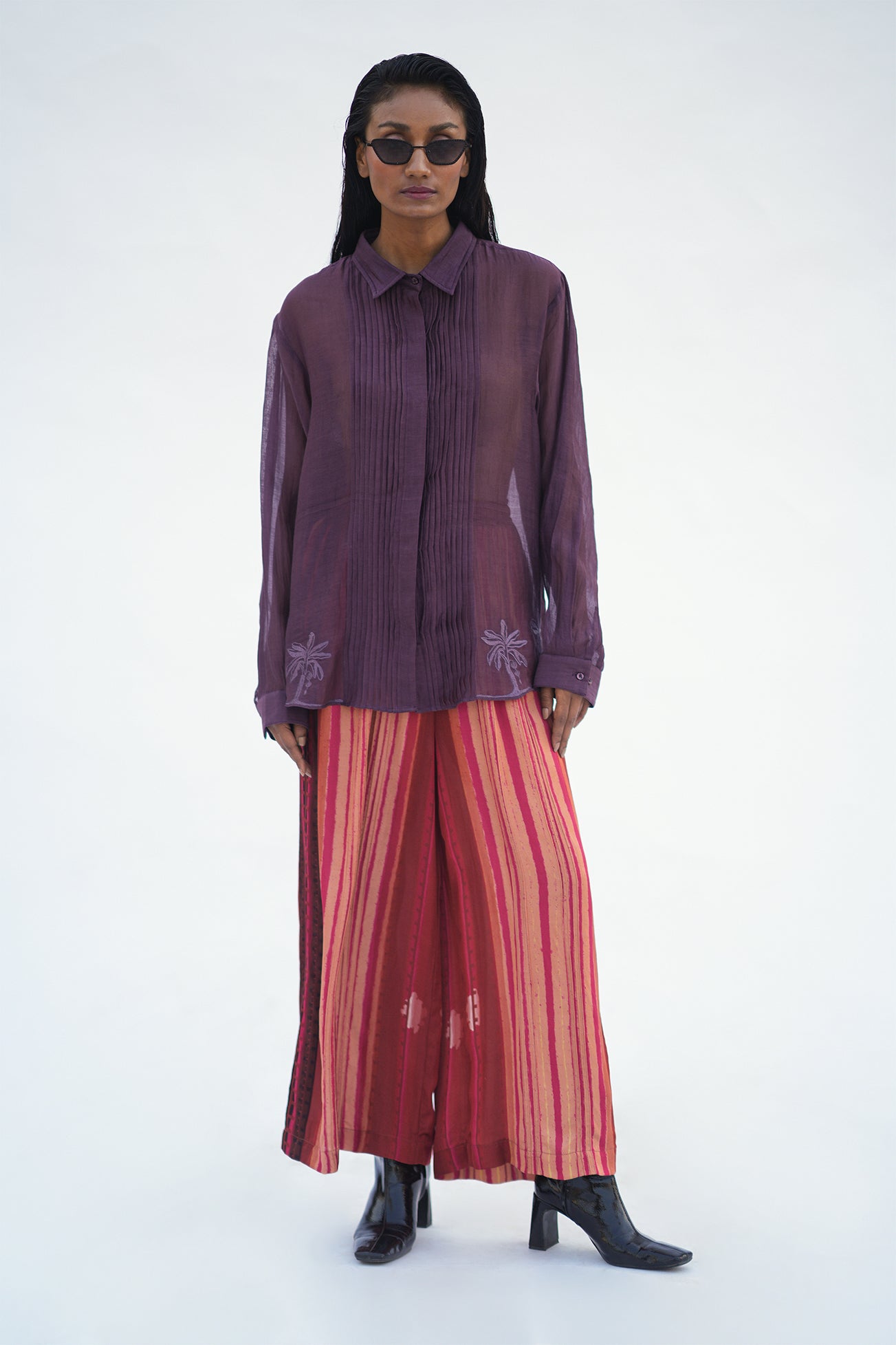 BURGUNDY PLEAT TOP