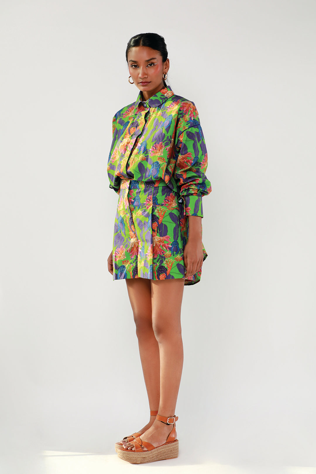 GREEN PANTHER SHORTS CO-ORD
