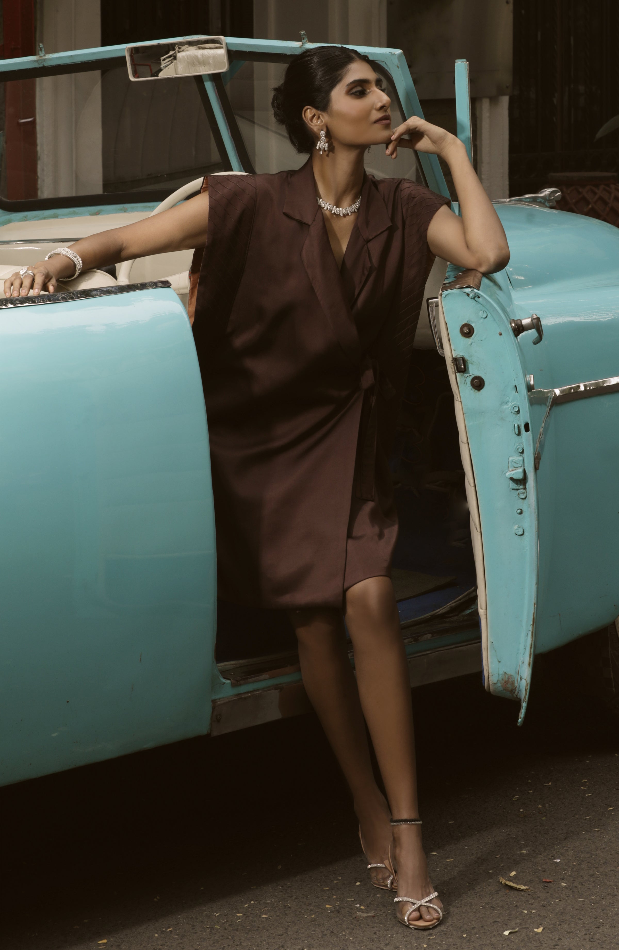 WALNUT WRAP DRESS