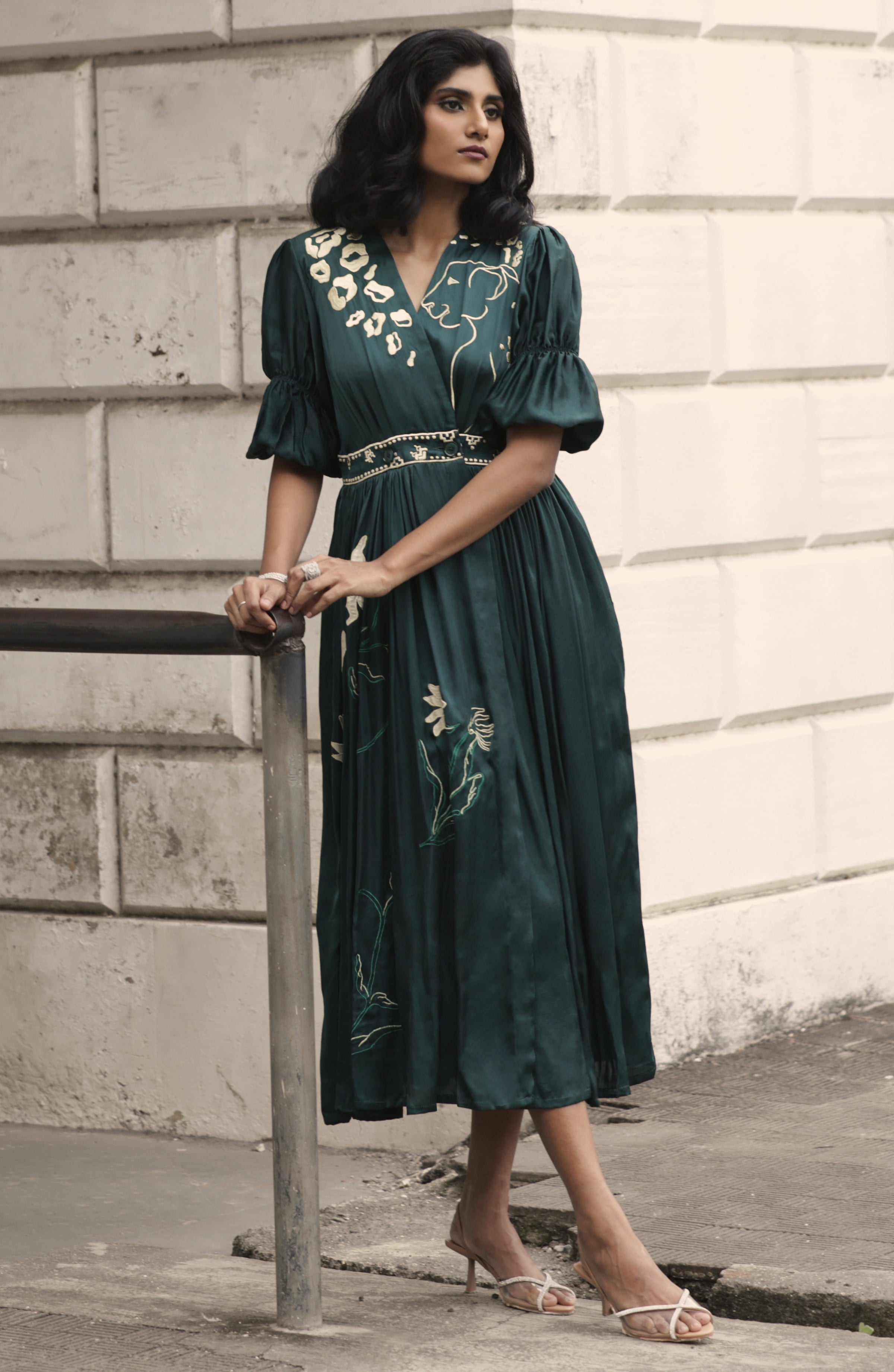 EMERALD OVERLAY DRESS