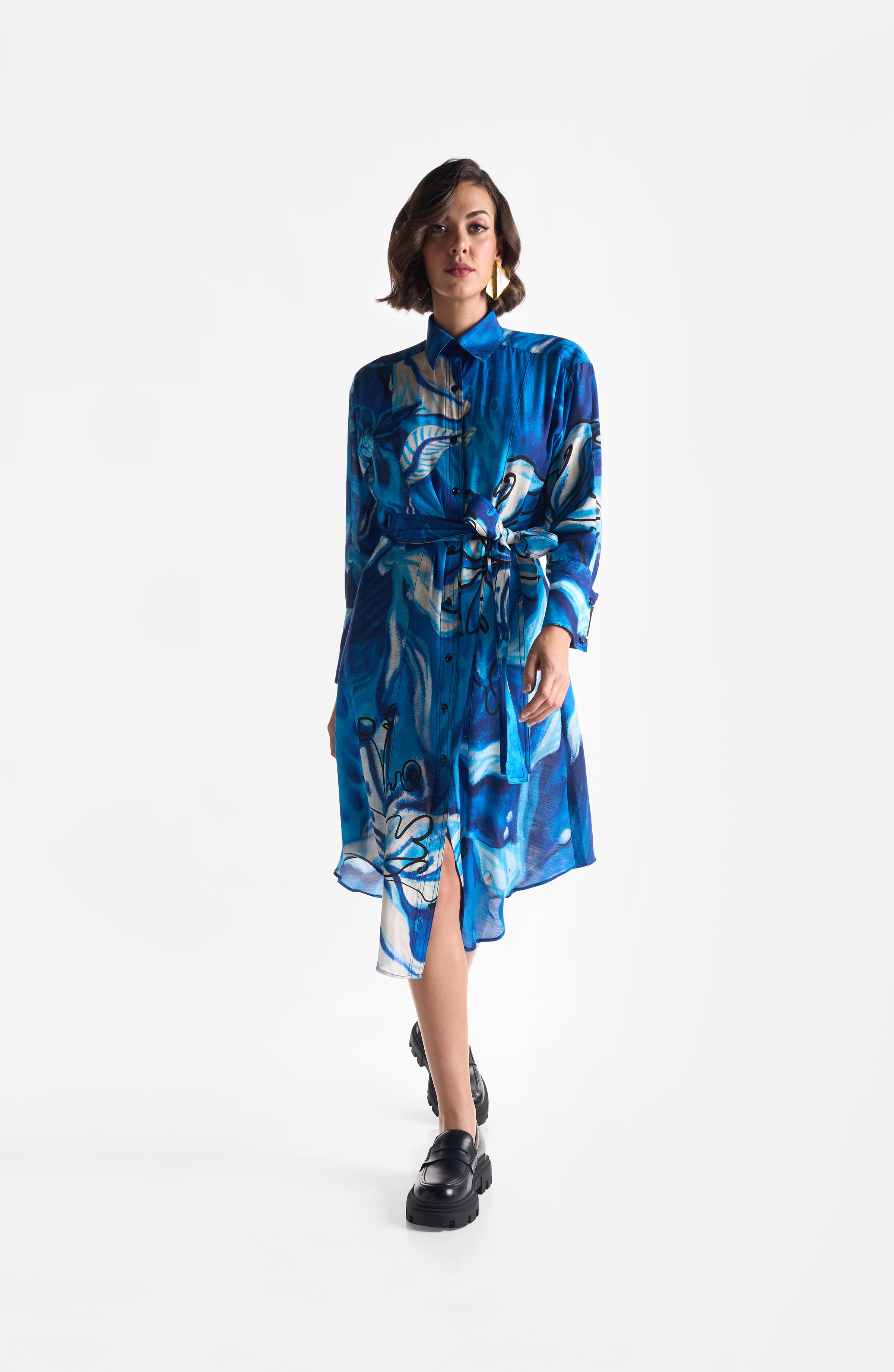 LAPIS LAZULI SHIRT DRESS