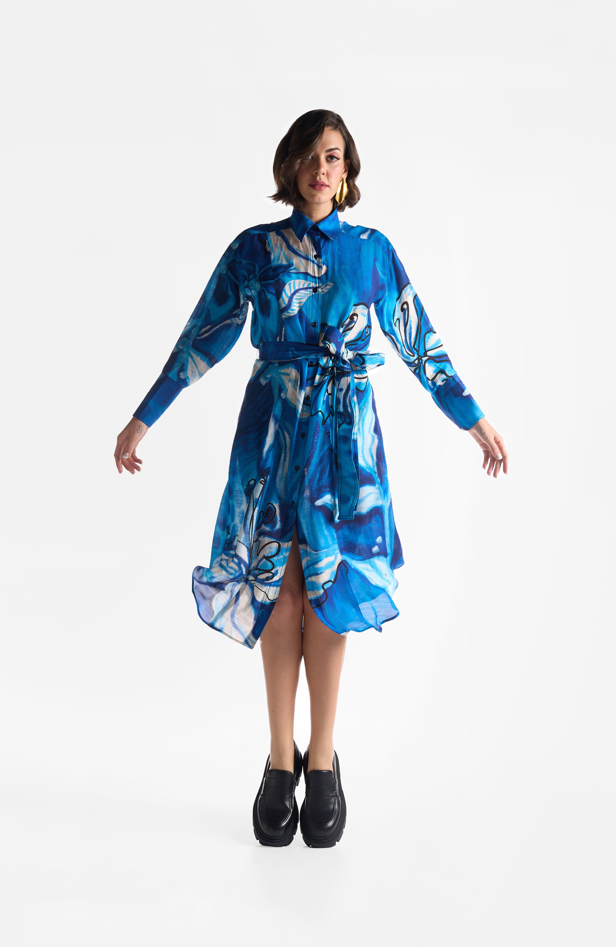 LAPIS LAZULI SHIRT DRESS