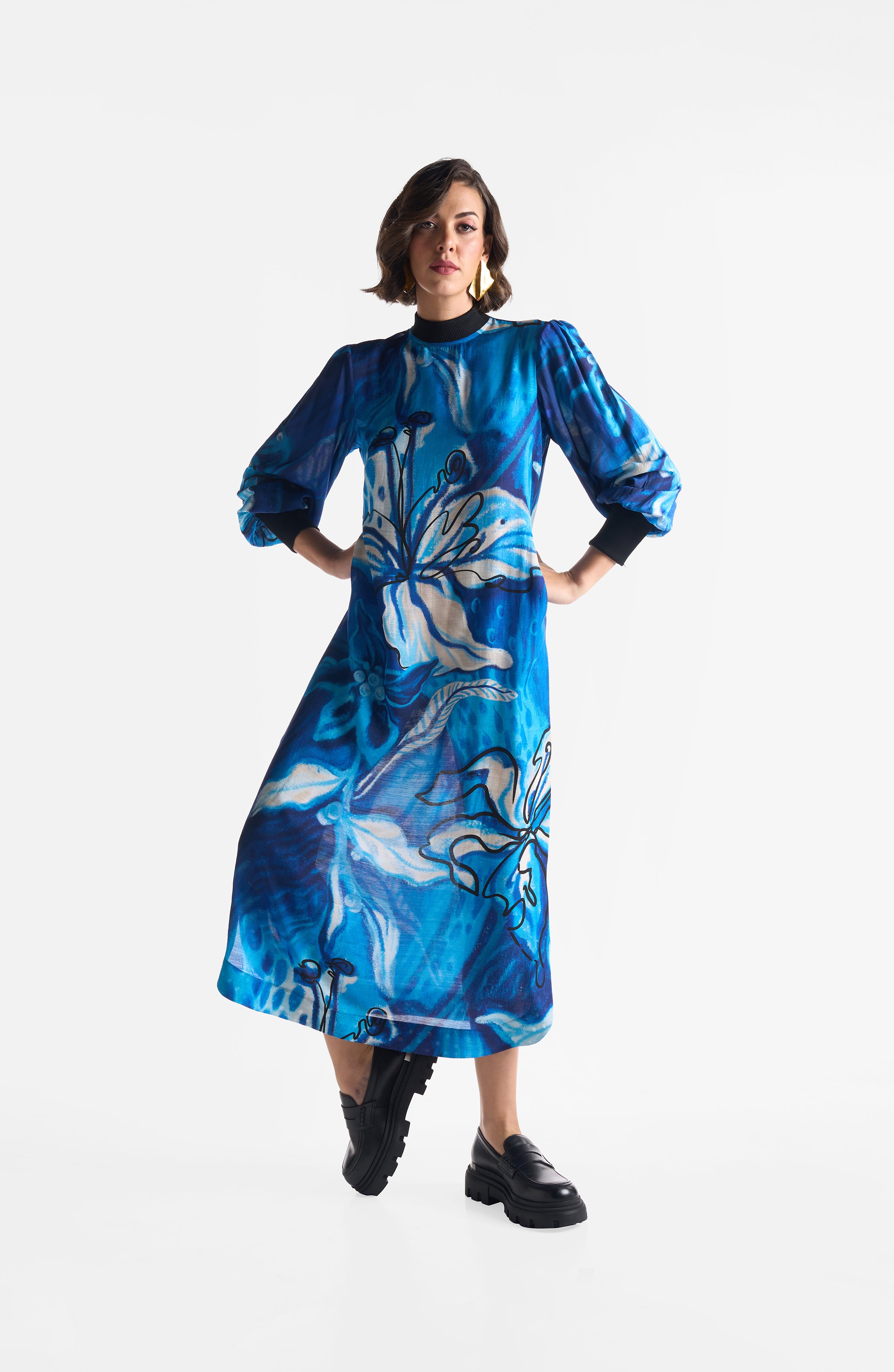 LAPIS LAZULI RIB DRESS