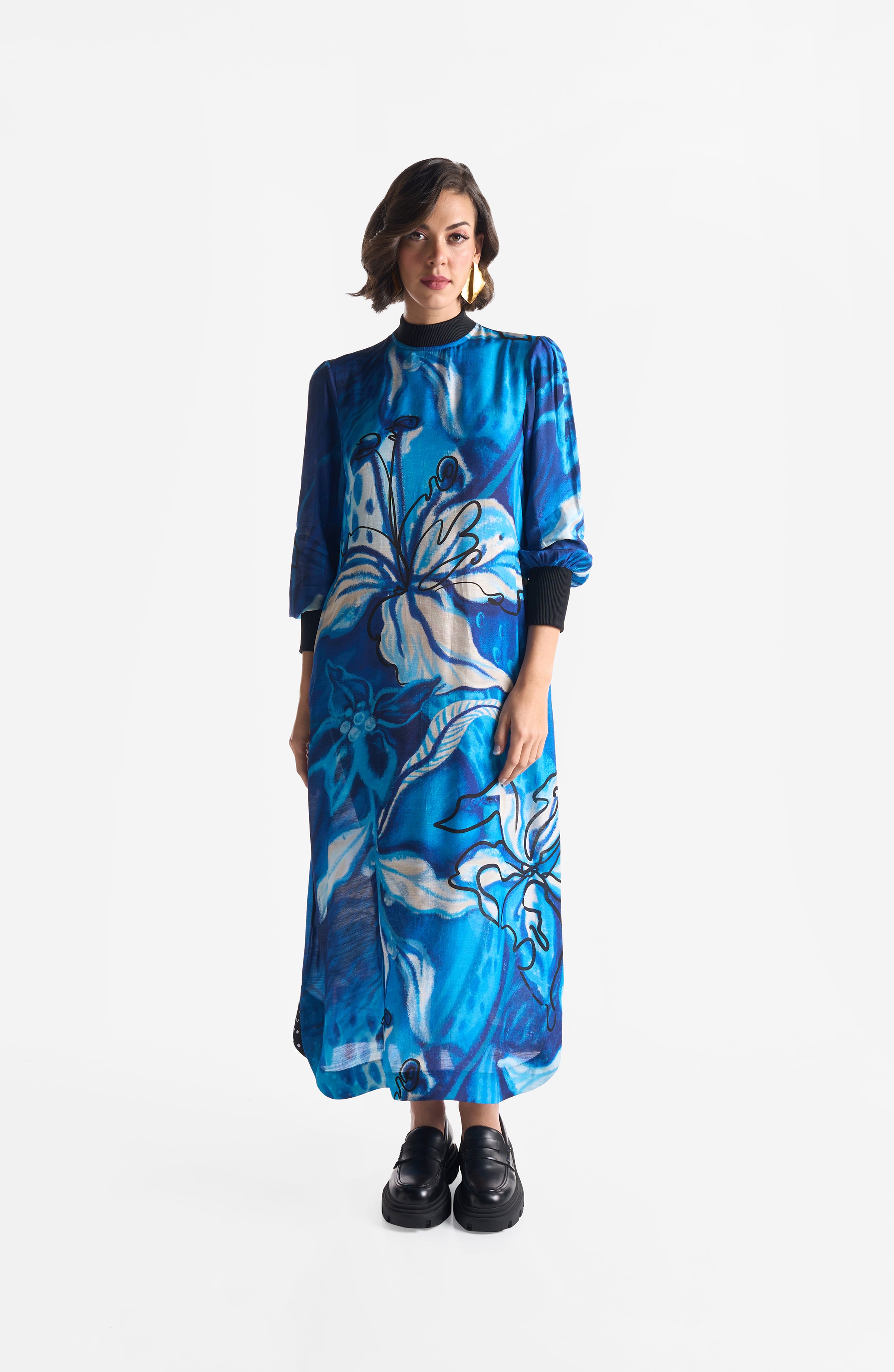 LAPIS LAZULI RIB DRESS