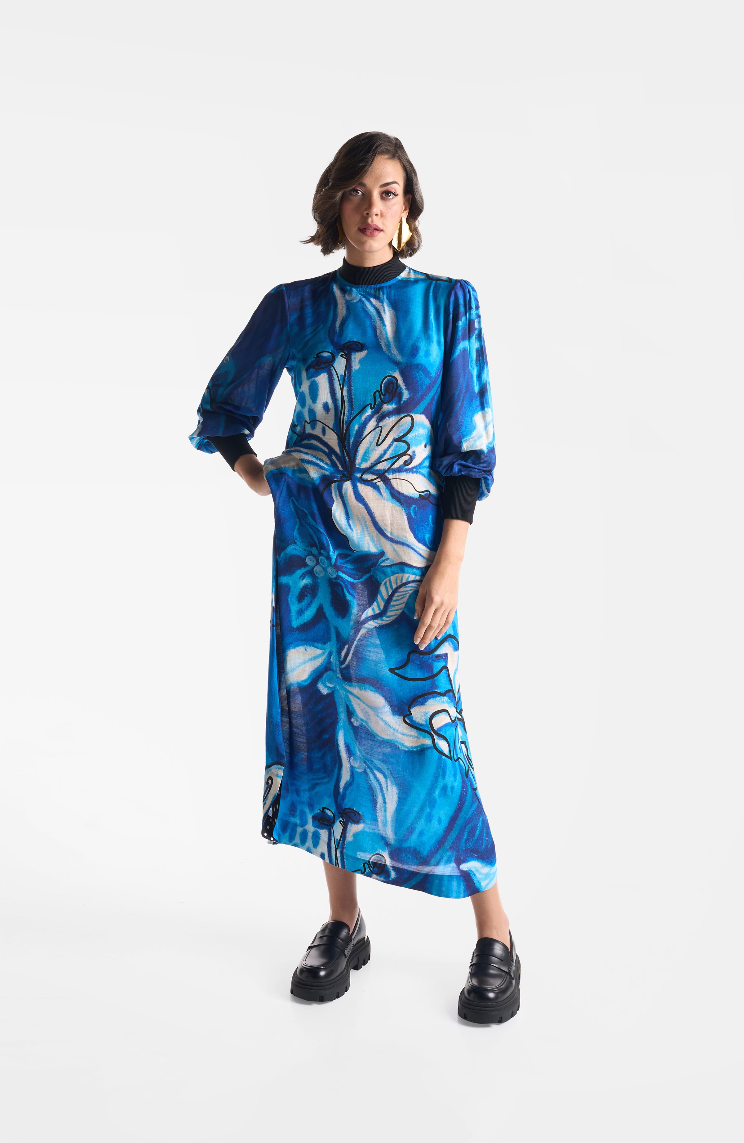 LAPIS LAZULI RIB DRESS