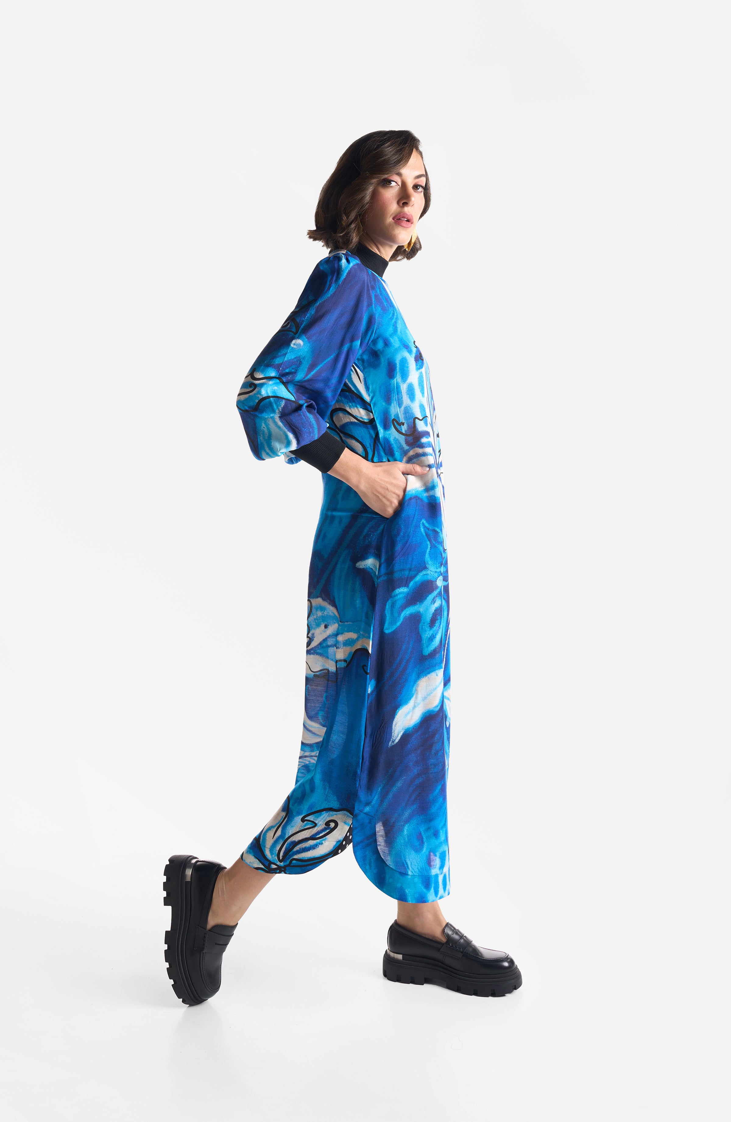 LAPIS LAZULI RIB DRESS