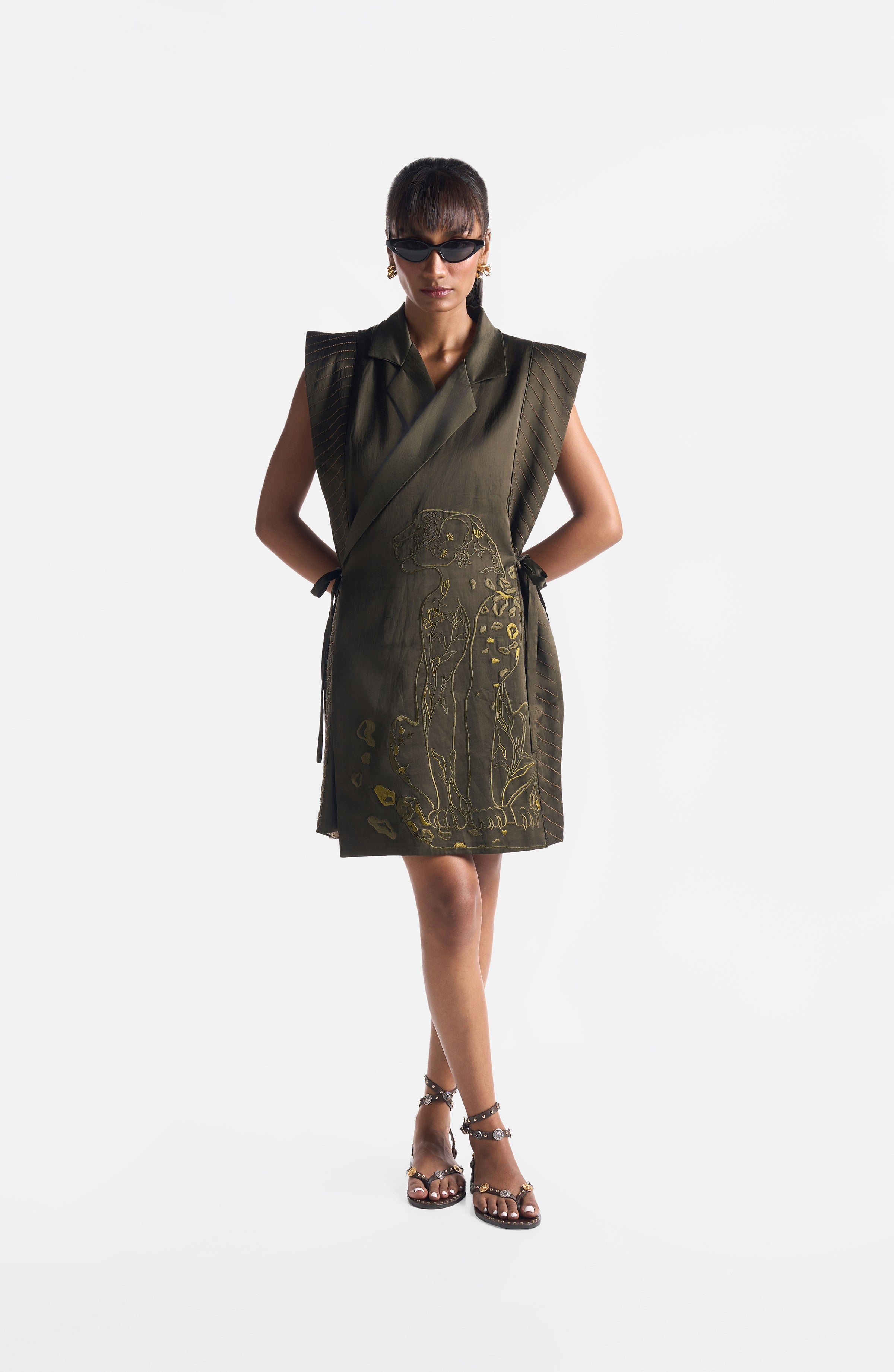 OLIVE WRAP DRESS