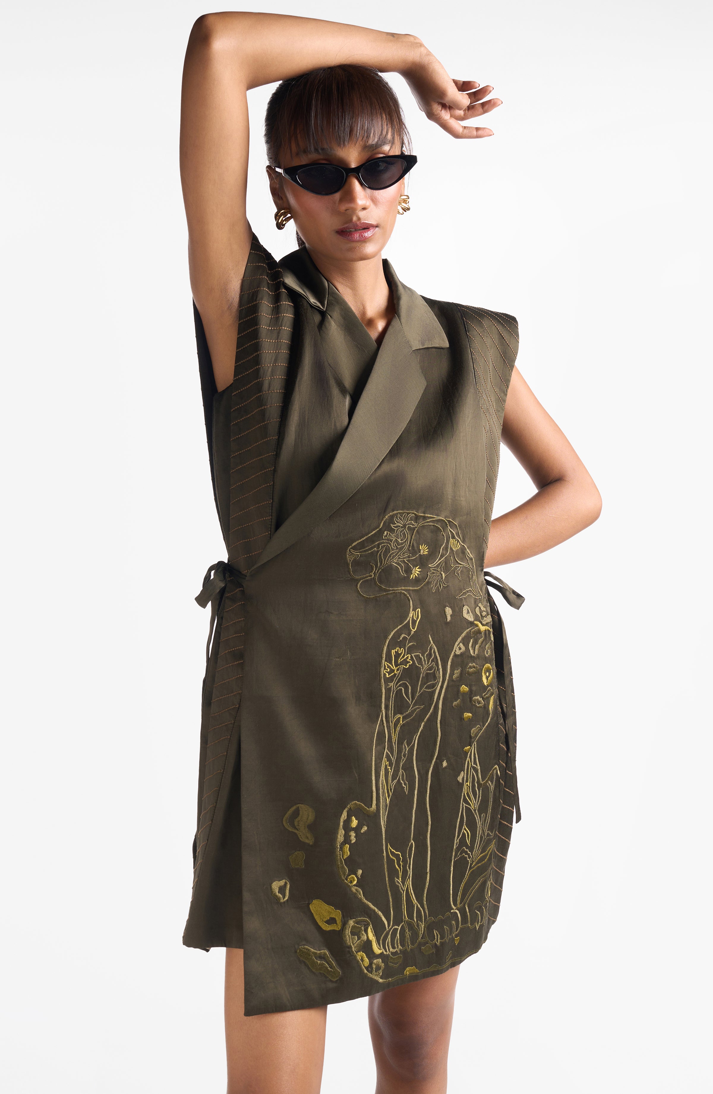 OLIVE WRAP DRESS