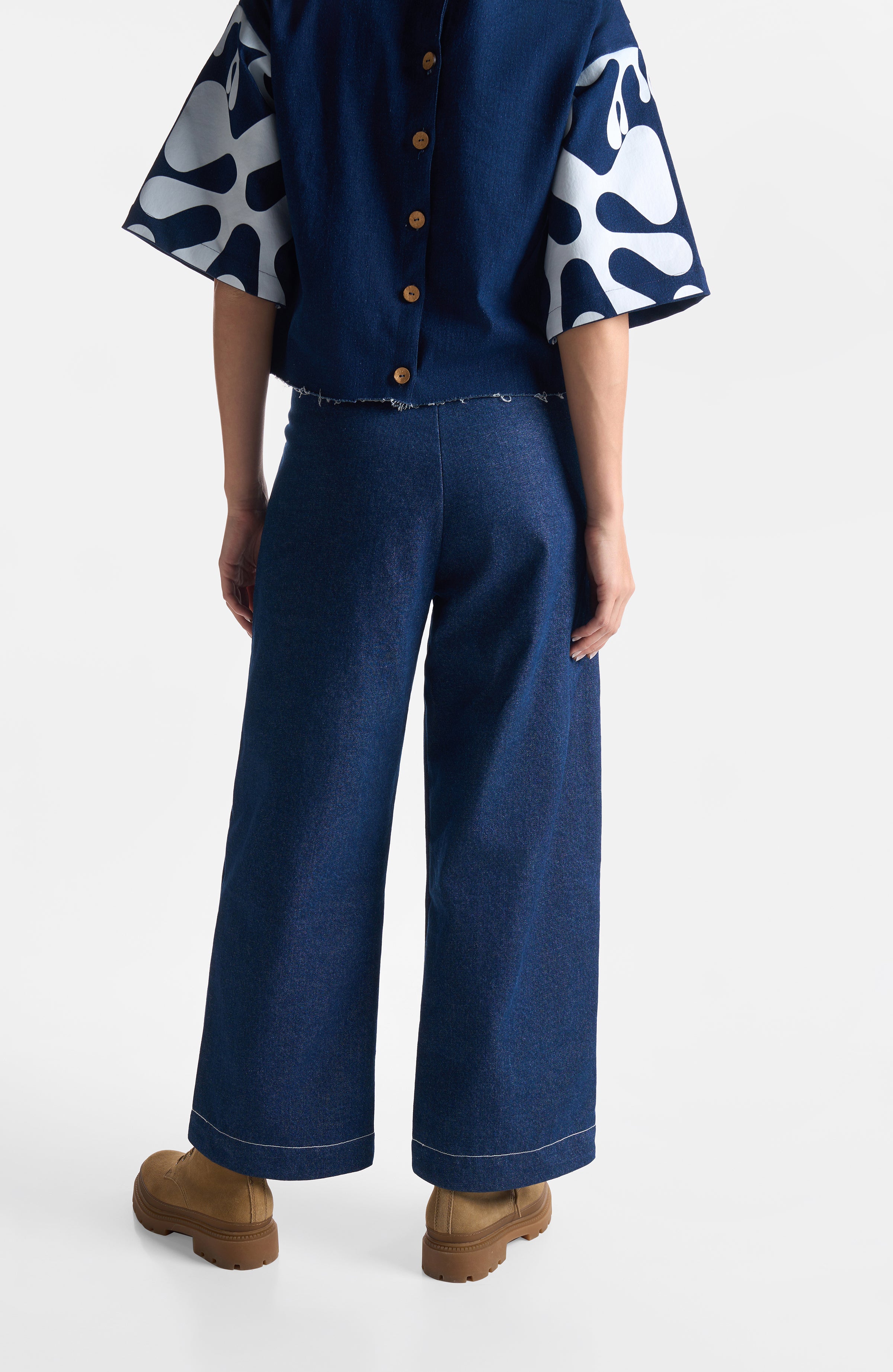 DENIM PLEAT PANTS