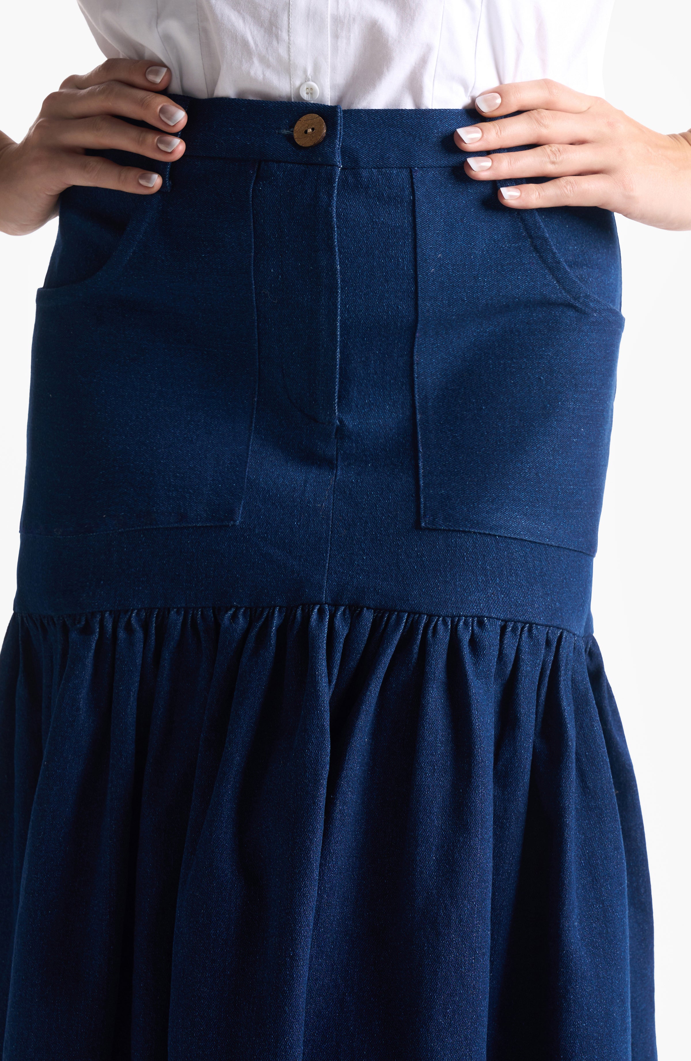 DENIM GATHER SKIRT