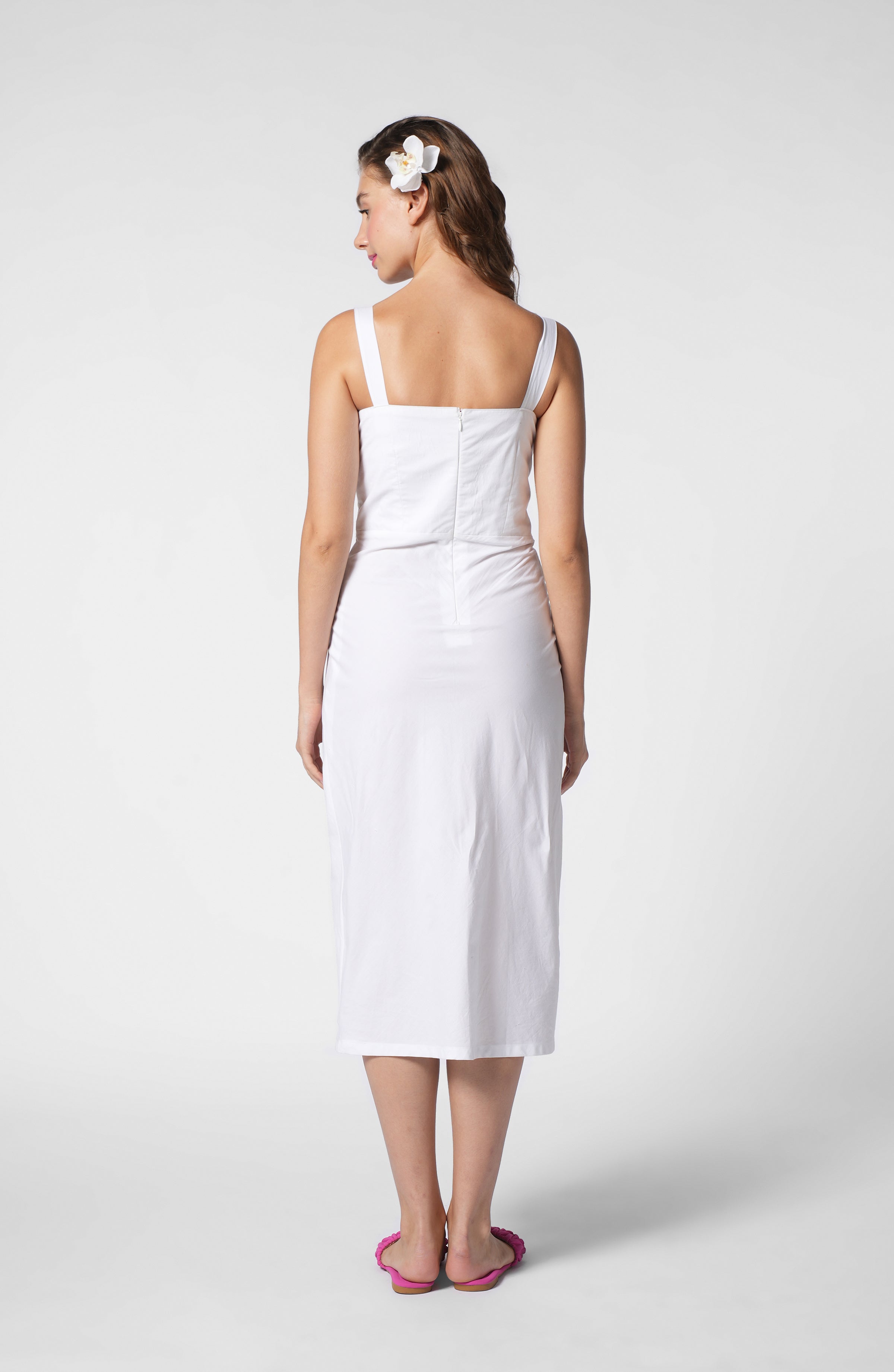 PARADISE PALM WHITE DRESS