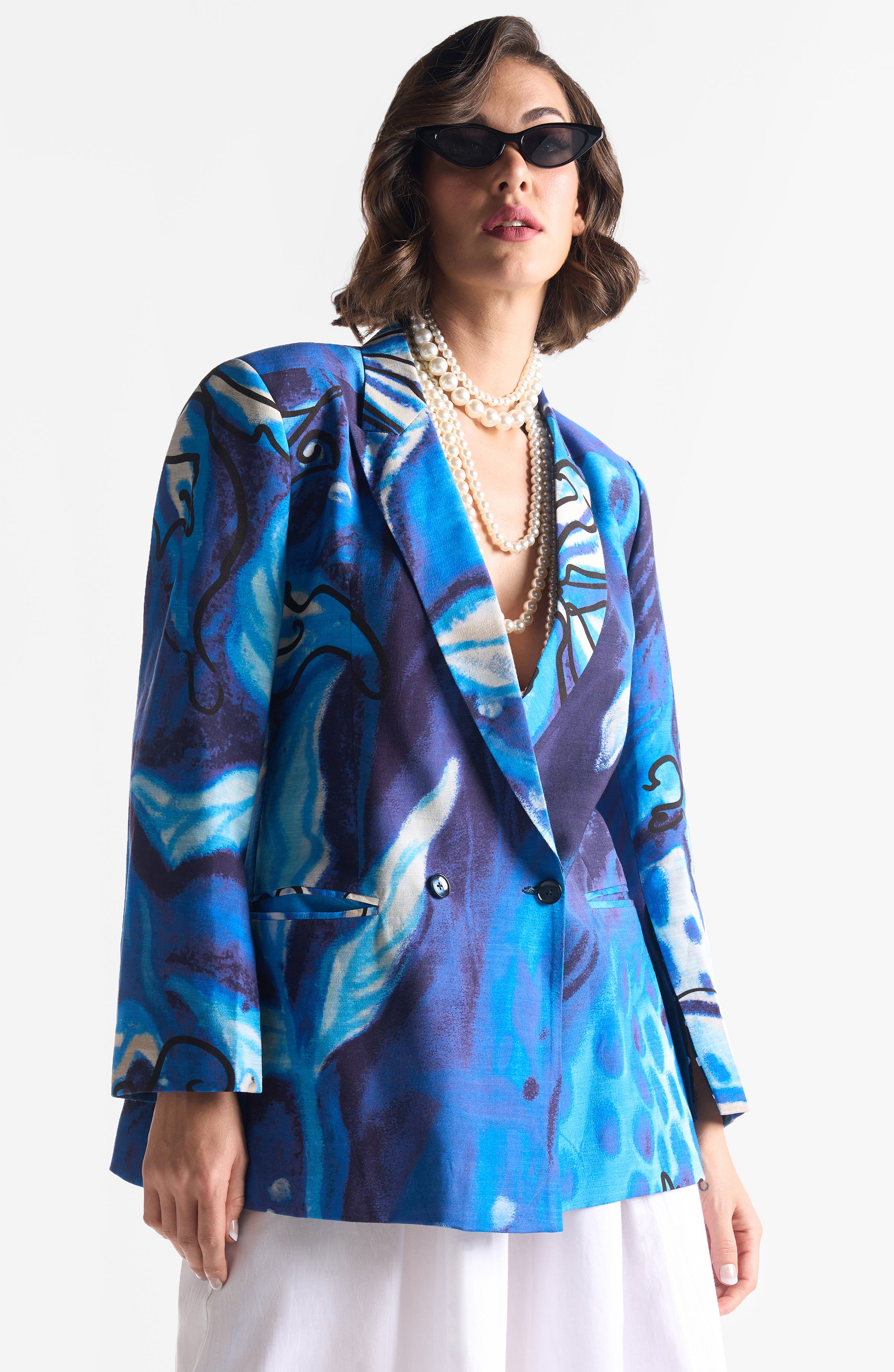 LAPIS LAZULI FLOWER BLAZER
