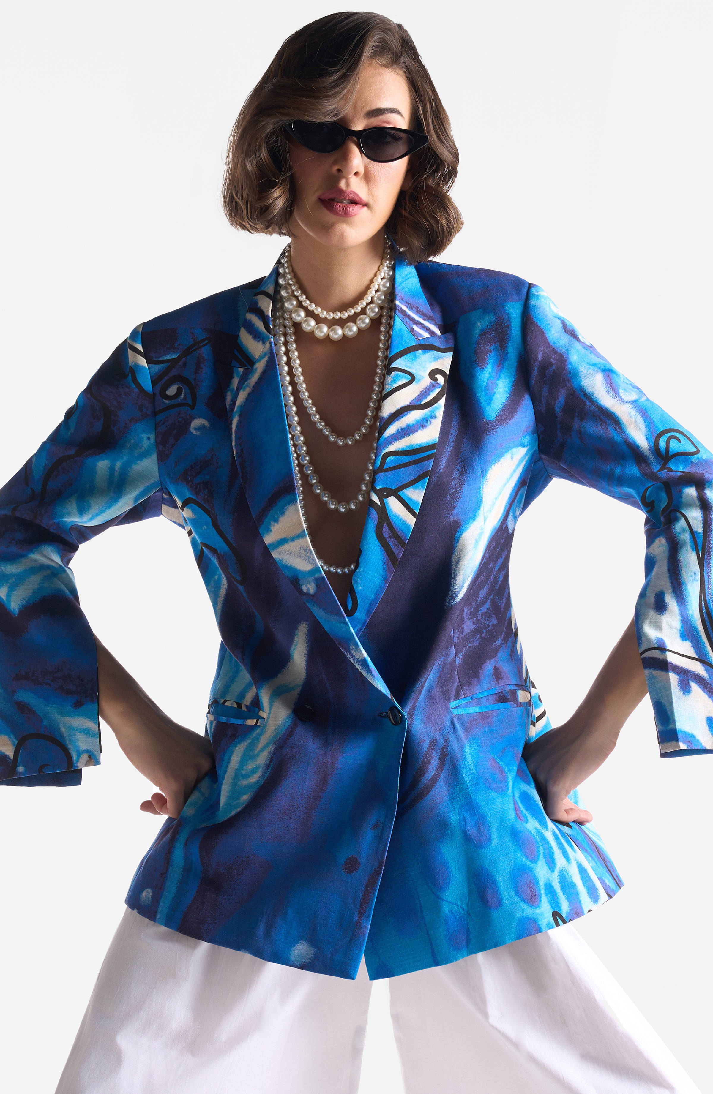 LAPIS LAZULI FLOWER BLAZER