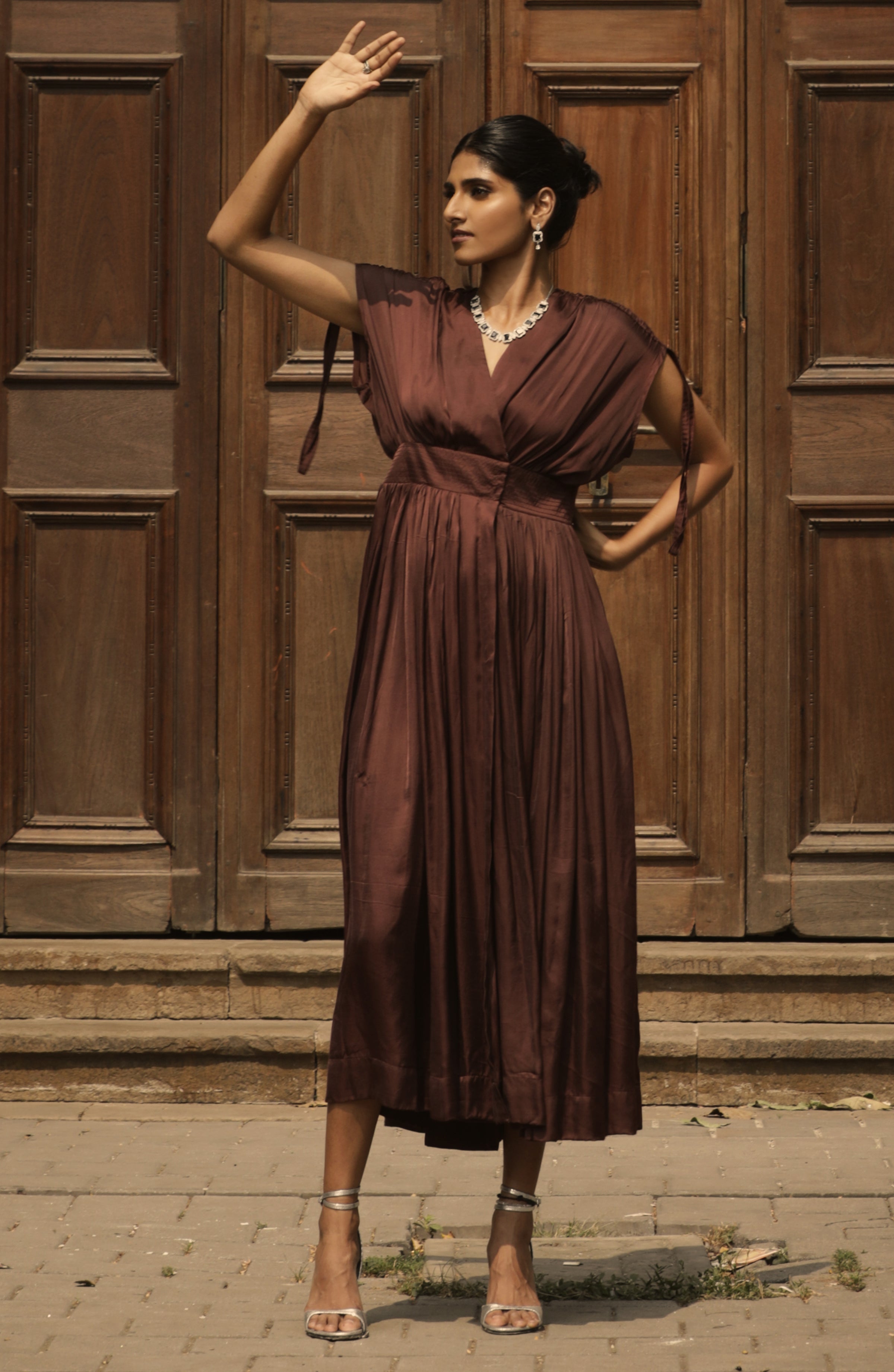 WALNUT OVERLAY DRESS