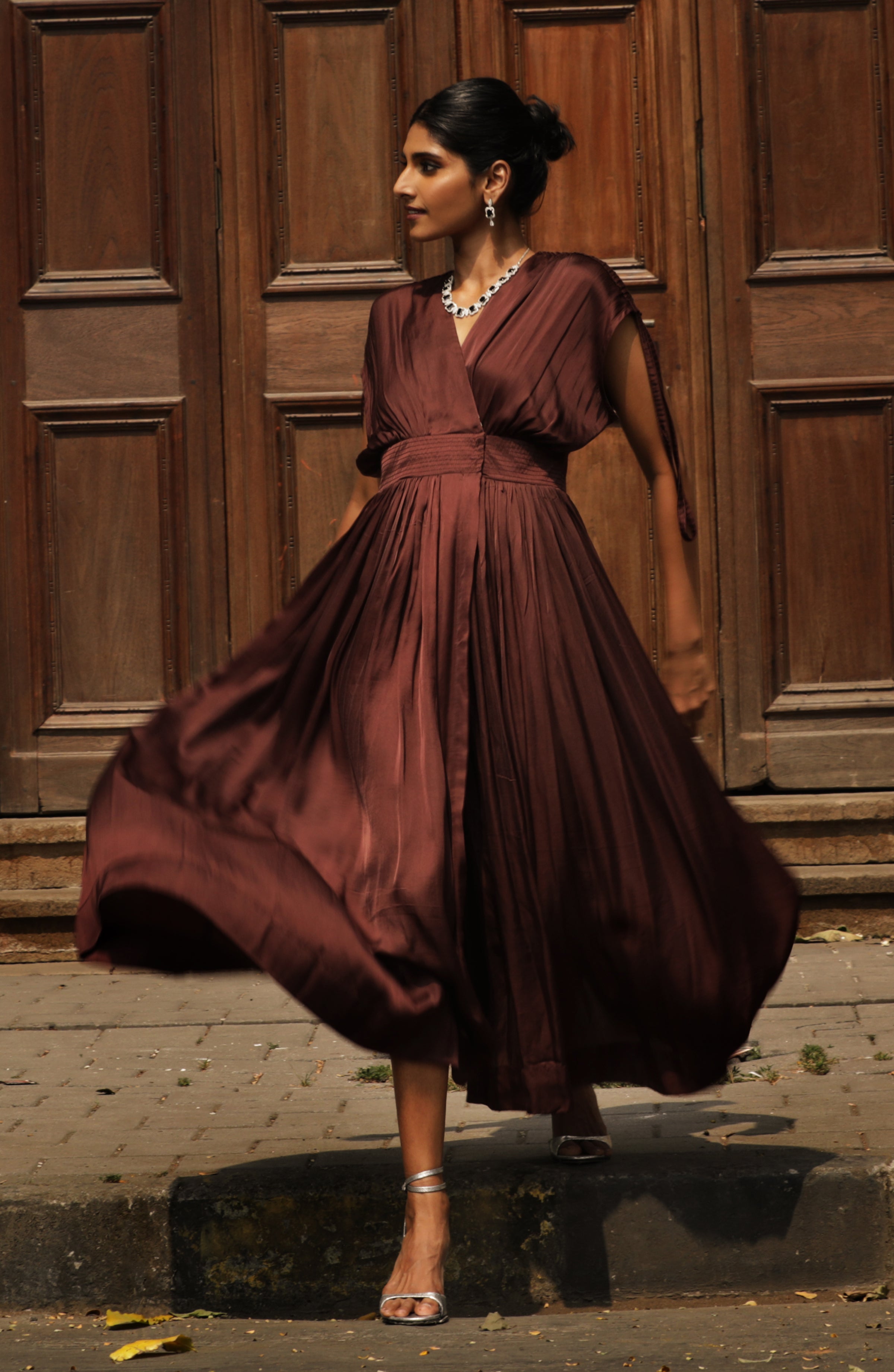 WALNUT OVERLAY DRESS