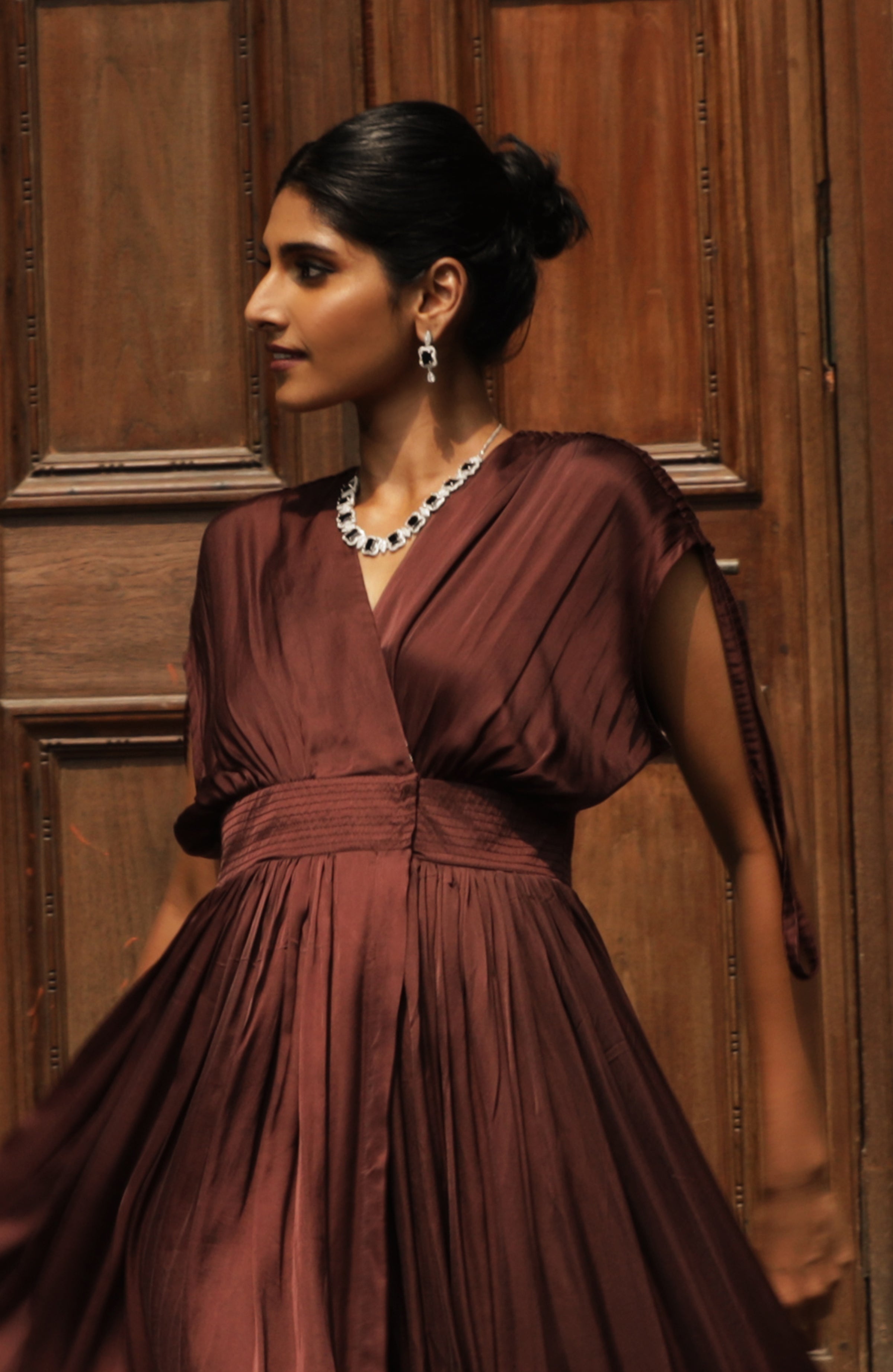 WALNUT OVERLAY DRESS