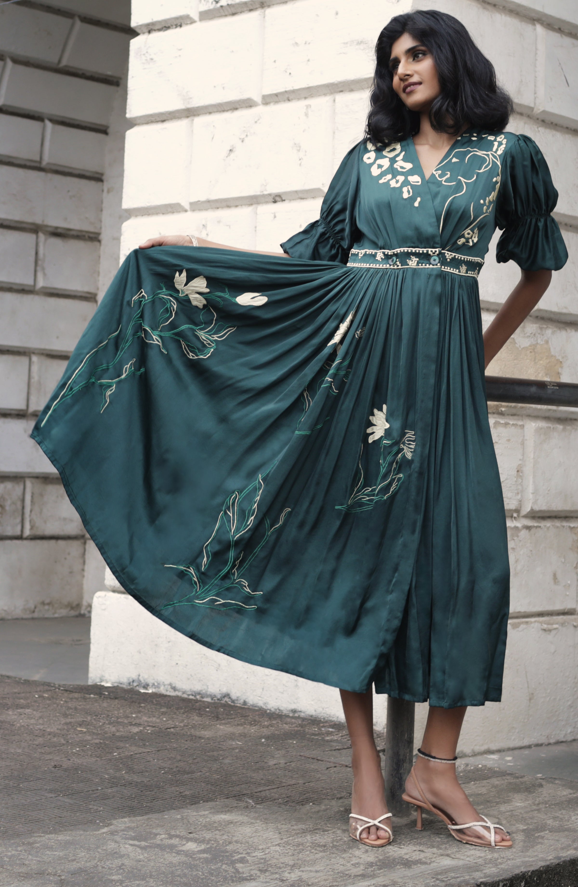 EMERALD OVERLAY DRESS