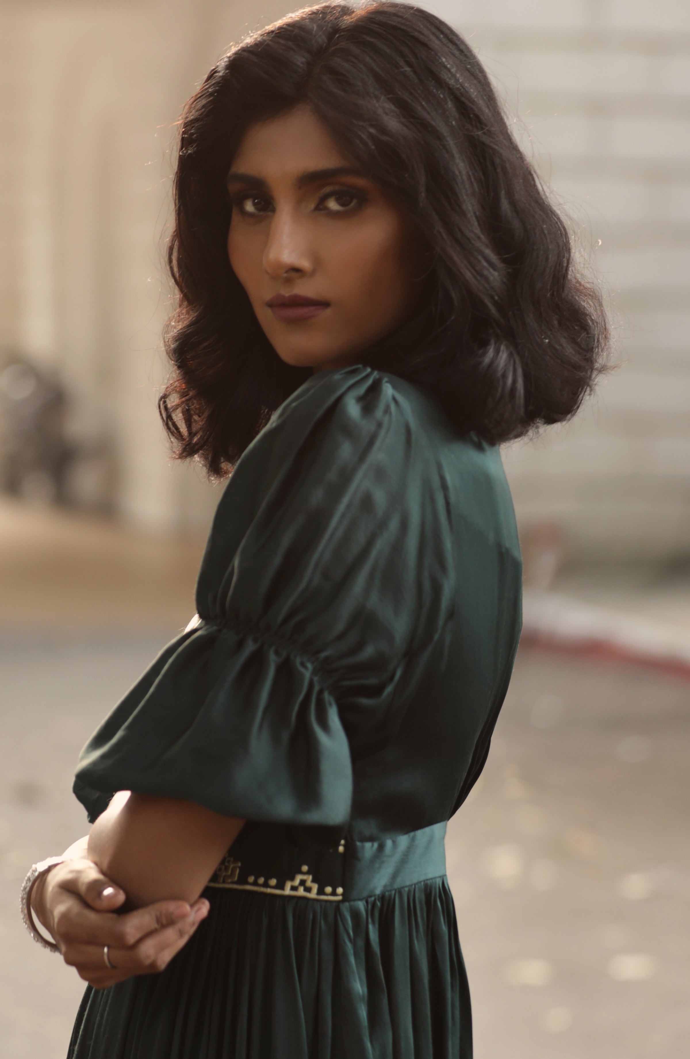 EMERALD OVERLAY DRESS