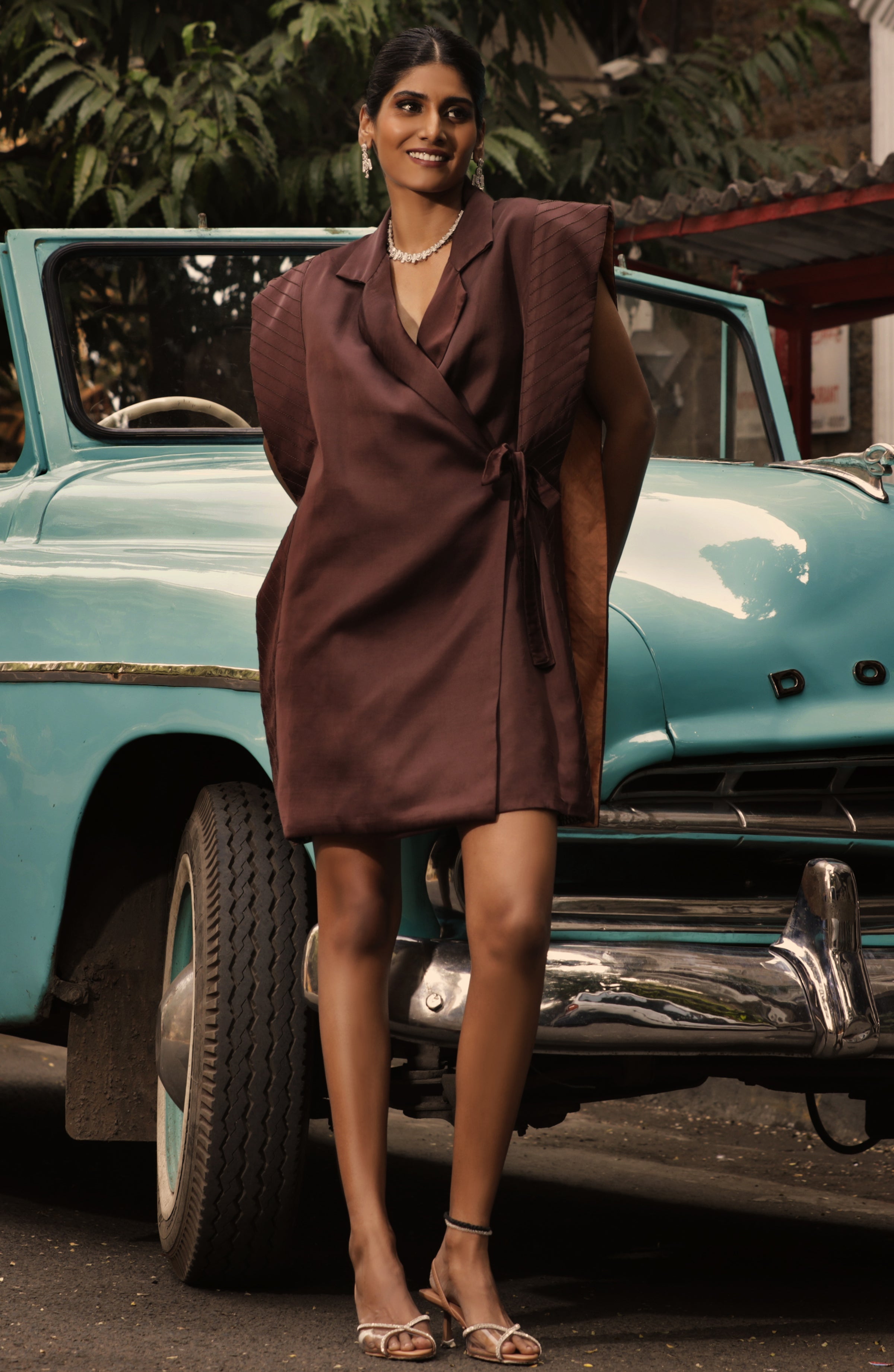 WALNUT WRAP DRESS