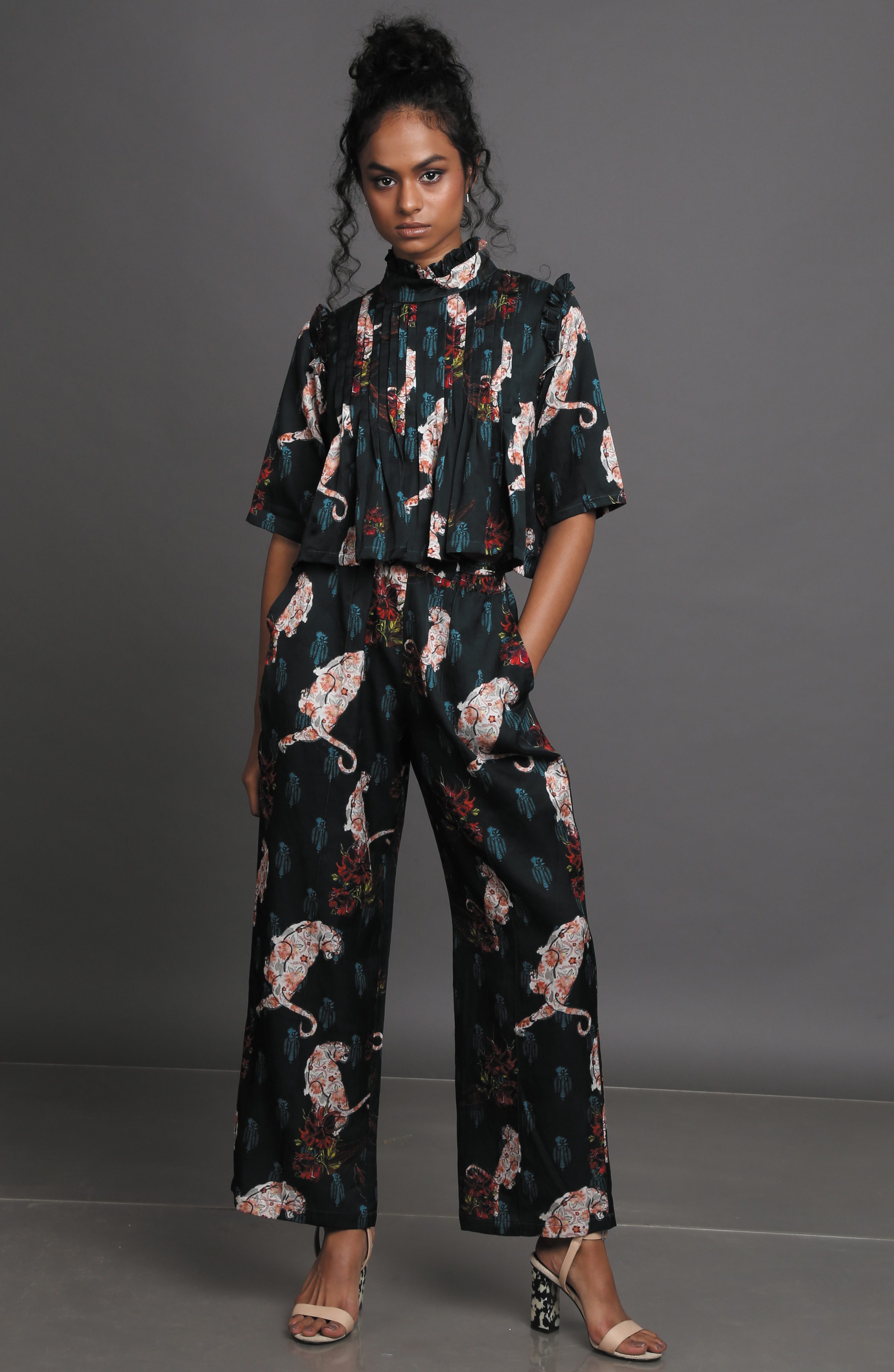 WHITE PANTHER PLEATED CO-ORD